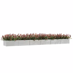 vidaXL Letto Rialzato Giardino 600x80x45 cm in Acciaio Zincato Argento - Vista aggiuntiva 3
