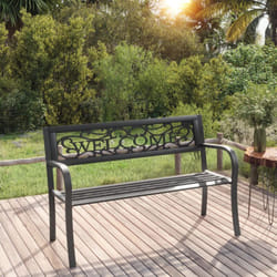 Vidaxl - Panchina da Giardino 125 cm in Acciaio Nera 62879