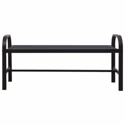 vidaXL Panchina da Giardino 124,5 cm Nera in Acciaio e WPC - Vista aggiuntiva 3