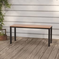 Panchina da Giardino 110 cm Marrone e Nera in Acciaio e wpc Vidaxl 76810