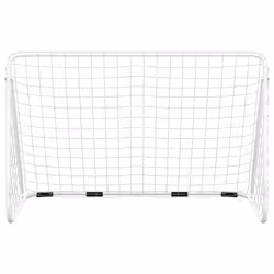 Porta da Calcio con Rete Bianca 180x90x120 cm in Acciaiocod mxl 79366 - Vista aggiuntiva 3