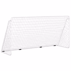 vidaXL Porta da Calcio con Rete Bianca 366x122x182 cm in Acciaio - Vista aggiuntiva 2