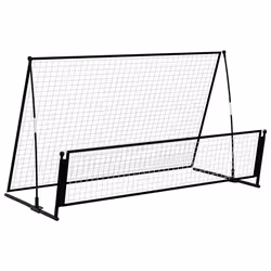 vidaXL Porta da Calcio a Rimbalzo 2 in 1 202x104x120 cm in Acciaio - Vista aggiuntiva 2