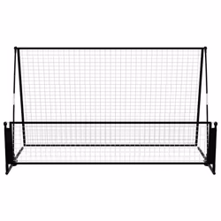 vidaXL Porta da Calcio a Rimbalzo 2 in 1 202x104x120 cm in Acciaio - Vista aggiuntiva 3