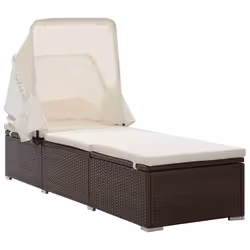VidaXL 317114, Salone, Seduta imbottita, Alluminio, Poliestere, Rattan sintetico, Acciaio, Marrone, Crema, Bianco, 650 mm, 19 ...