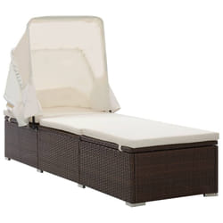 VidaXL 317114 sedia da esterno Salone Seduta imbottita Alluminio, Poliestere, Rattan sintetico, Acciaio Marrone, Crema, Bianco