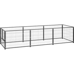 Gabbia per Cani, Kennel per Cani Nera 3 m² in Acciaio Vidaxl