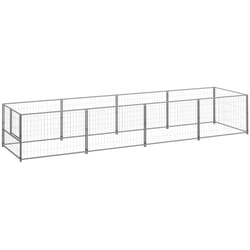 Gabbia per Cani Argento 4 m² in Acciaio Vidaxl 100958