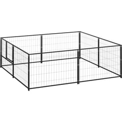 Gabbia per Cani, Kennel per Cani Nera 4 m² in Acciaio Vidaxl