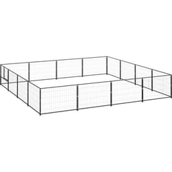 Gabbia per Cani, Kennel per Cani Nera 16 m² in Acciaio Vidaxl
