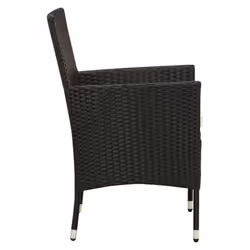 VidaXL 316680 sedia da esterno Terrazzo Seduta imbottita Poliestere, Rattan sintetico, Acciaio Crema, Bianco - Vista aggiuntiva 4