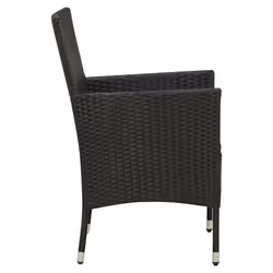 VidaXL 316681 sedia da esterno Terrazzo Seduta imbottita Poliestere, Rattan sintetico, Acciaio Nero - Vista aggiuntiva 4