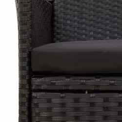 VidaXL 316681 sedia da esterno Terrazzo Seduta imbottita Poliestere, Rattan sintetico, Acciaio Nero - Vista aggiuntiva 6