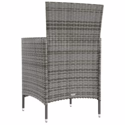 VidaXL 316682 sedia da esterno Terrazzo Seduta imbottita Poliestere, Rattan sintetico, Acciaio Grigio - Vista aggiuntiva 5