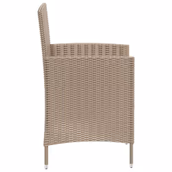VidaXL 316684 sedia da esterno Terrazzo Seduta imbottita Poliestere, Rattan sintetico, Acciaio Crema, Bianco - Vista aggiuntiva 4
