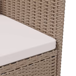 VidaXL 316684 sedia da esterno Terrazzo Seduta imbottita Poliestere, Rattan sintetico, Acciaio Crema, Bianco - Vista aggiuntiva 6