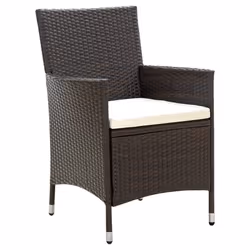 VidaXL 316687 sedia da esterno Terrazzo Seduta imbottita Poliestere, Rattan sintetico, Acciaio Crema, Bianco - Vista aggiuntiva 2