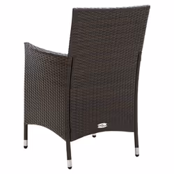 VidaXL 316687 sedia da esterno Terrazzo Seduta imbottita Poliestere, Rattan sintetico, Acciaio Crema, Bianco - Vista aggiuntiva 5