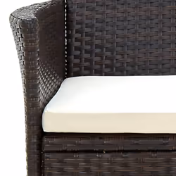 VidaXL 316687 sedia da esterno Terrazzo Seduta imbottita Poliestere, Rattan sintetico, Acciaio Crema, Bianco - Vista aggiuntiva 6