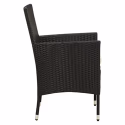 VidaXL 316688 sedia da esterno Terrazzo Seduta imbottita Poliestere, Rattan sintetico, Acciaio Crema, Bianco - Vista aggiuntiva 4