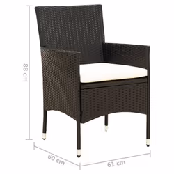 VidaXL 316688 sedia da esterno Terrazzo Seduta imbottita Poliestere, Rattan sintetico, Acciaio Crema, Bianco - Vista aggiuntiva 7
