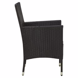 VidaXL 316689 sedia da esterno Terrazzo Seduta imbottita Poliestere, Rattan sintetico, Acciaio Nero - Vista aggiuntiva 4