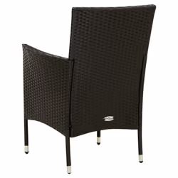 VidaXL 316689 sedia da esterno Terrazzo Seduta imbottita Poliestere, Rattan sintetico, Acciaio Nero - Vista aggiuntiva 5