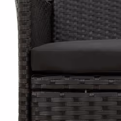 VidaXL 316689 sedia da esterno Terrazzo Seduta imbottita Poliestere, Rattan sintetico, Acciaio Nero - Vista aggiuntiva 6