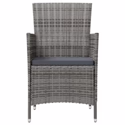 VidaXL 316690 sedia da esterno Terrazzo Seduta imbottita Legno di acacia, Poliestere, Rattan sintetico, Acciaio Grigio