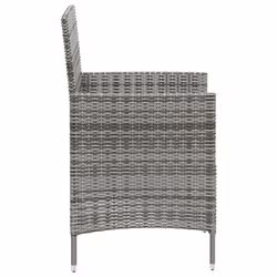 VidaXL 316690 sedia da esterno Terrazzo Seduta imbottita Legno di acacia, Poliestere, Rattan sintetico, Acciaio Grigio - Vista aggiuntiva 4