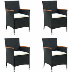Vidaxl - Sedie da Pranzo per Giardino 4 pz in Polyrattan Nero