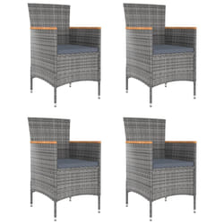 VidaXL 316696 sedia da esterno Terrazzo Seduta imbottita Legno di acacia, Poliestere, Rattan sintetico, Acciaio Grigio