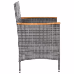 VidaXL 316696 sedia da esterno Terrazzo Seduta imbottita Legno di acacia, Poliestere, Rattan sintetico, Acciaio Grigio - Vista aggiuntiva 4