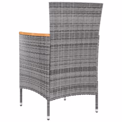 VidaXL 316696 sedia da esterno Terrazzo Seduta imbottita Legno di acacia, Poliestere, Rattan sintetico, Acciaio Grigio - Vista aggiuntiva 5