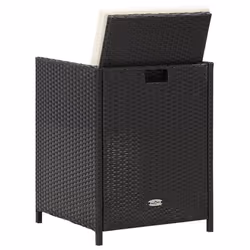 VidaXL 316745 sedia da esterno Terrazzo Seduta imbottita Poliestere, Rattan sintetico, Acciaio Crema, Bianco - Vista aggiuntiva 5
