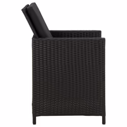 VidaXL 316746 sedia da esterno Terrazzo Seduta imbottita Poliestere, Rattan sintetico, Acciaio Nero - Vista aggiuntiva 4