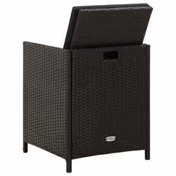 VidaXL 316746 sedia da esterno Terrazzo Seduta imbottita Poliestere, Rattan sintetico, Acciaio Nero - Vista aggiuntiva 5