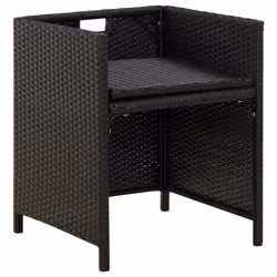 VidaXL 316746 sedia da esterno Terrazzo Seduta imbottita Poliestere, Rattan sintetico, Acciaio Nero - Vista aggiuntiva 6