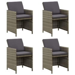 VidaXL 316747 sedia da esterno Terrazzo Seduta imbottita Poliestere, Rattan sintetico, Acciaio Grigio