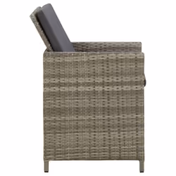 VidaXL 316747 sedia da esterno Terrazzo Seduta imbottita Poliestere, Rattan sintetico, Acciaio Grigio - Vista aggiuntiva 4