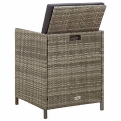 VidaXL 316747 sedia da esterno Terrazzo Seduta imbottita Poliestere, Rattan sintetico, Acciaio Grigio - Vista aggiuntiva 5