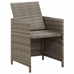 VidaXL 316747 sedia da esterno Terrazzo Seduta imbottita Poliestere, Rattan sintetico, Acciaio Grigio - Vista aggiuntiva 6