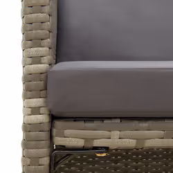 VidaXL 316747 sedia da esterno Terrazzo Seduta imbottita Poliestere, Rattan sintetico, Acciaio Grigio - Vista aggiuntiva 7