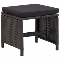 VidaXL 316749 sedia da esterno Terrazzo Seduta imbottita Poliestere, Rattan sintetico, Acciaio Nero