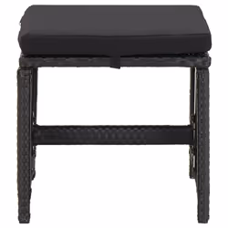 VidaXL 316749 sedia da esterno Terrazzo Seduta imbottita Poliestere, Rattan sintetico, Acciaio Nero