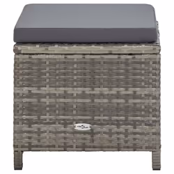 VidaXL 316750 sedia da esterno Terrazzo Seduta imbottita Poliestere, Rattan sintetico, Acciaio Grigio - Vista aggiuntiva 4