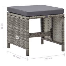 VidaXL 316750 sedia da esterno Terrazzo Seduta imbottita Poliestere, Rattan sintetico, Acciaio Grigio - Vista aggiuntiva 6
