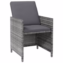 VidaXL 316753 sedia da esterno Terrazzo Seduta imbottita Poliestere, Rattan sintetico, Acciaio Grigio - Vista aggiuntiva 4