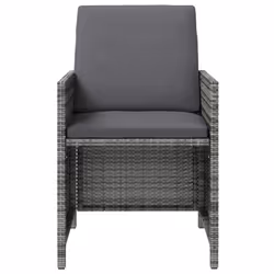 VidaXL 316753 sedia da esterno Terrazzo Seduta imbottita Poliestere, Rattan sintetico, Acciaio Grigio - Vista aggiuntiva 5