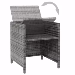 VidaXL 316753 sedia da esterno Terrazzo Seduta imbottita Poliestere, Rattan sintetico, Acciaio Grigio - Vista aggiuntiva 6
